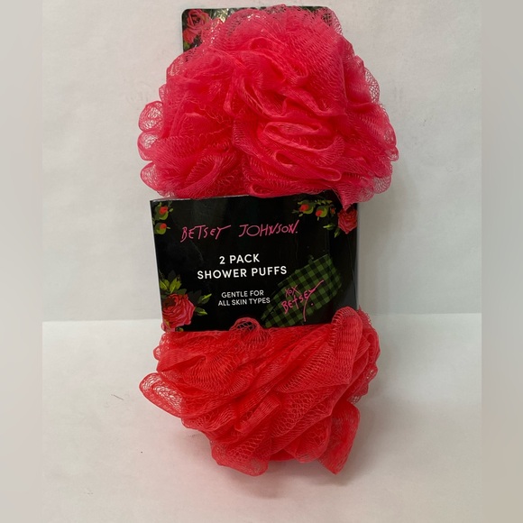 Betsey Johnson Other - New in box Betsey Johnson 2 pack pink shower puffs